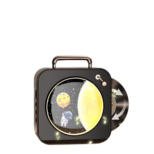 Bluetooth Speaker Wireless Outdoor Home Creative Audio Card Black Glue Moon Dopamine Record Player Gift