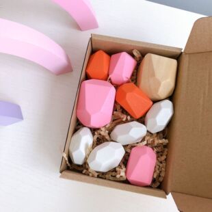 INS Nordic Style Colorful Wooden Stone Building Blocks Children's Wooden Toys for Children
