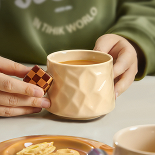 Rubik's Cube European Style Coffee Cup and Saucer suit English Afternoon Tea Ceramic Coffee Cup Pull Flower Cup Mug Breakfast Cup