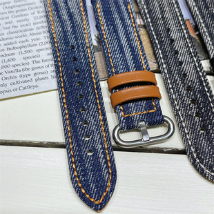 Factory Direct batch suitable for Samsung/Huawei/Xiaomi 20mm washed tie-dyed Denim strap casual retro 22mm