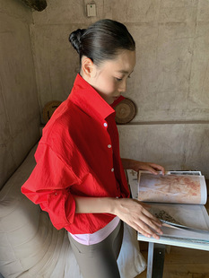 [9Hour] Temperament and High-End Outer Shirt for Women 2025 Summer Versatile Loose Long-Sleeved Shirt for Women M11347