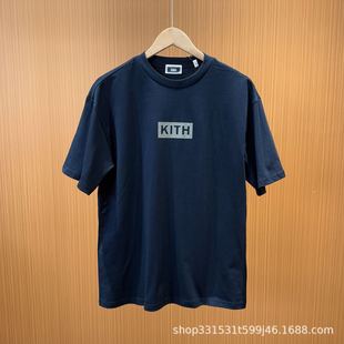 KITH Round Neck Loose Pure Cotton Trendy Brand Short-sleeved T-shirt Summer Men's High-end Light Luxury Half-sleeved T-shirt Heavy Top
