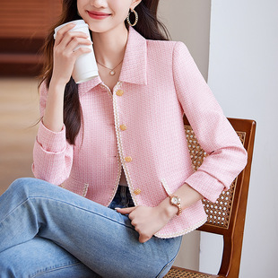 Blue Suit Women's Spring 2025 New Ladies Elegant Chanel Style Short Jacket Fashionable Age-reducing All-match Top