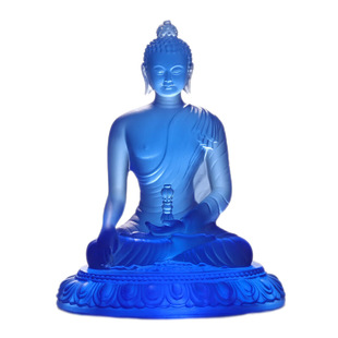 Coloured Glaze Immovable Buddha Statue Ornaments Aha Buddha Oriental Immovable Tathagata Living Room Buddha Hall Home Encumbrance Ornaments