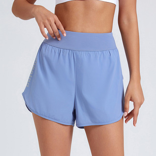 2024 Summer new waist-tight loose casual anti-exposure shorts yoga clothes fitness sports shorts running women