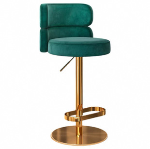 Bar Chair Bar Entry Luxury Modern Solid Wood High Chair American Front Desk Consultation Sales Department Model Room Stainless Steel Chair