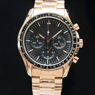 European business popular three-eye six-pin timing men's business popular solid steel belt business famous watch quartz watch