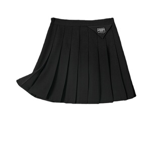Anti-Exposure Pleated Skirt for Women 2024 Autum New High-Waist Slim Preppy Style Suit A-Line Skirt 8309