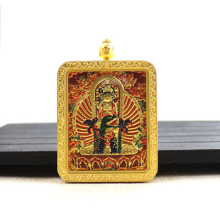 Five Master Manjusri Double-sided Gold-plated Thangka Pendant Dragon Five Master Zakiram Eight Guardian Fox Fairy Pendant Pendant
