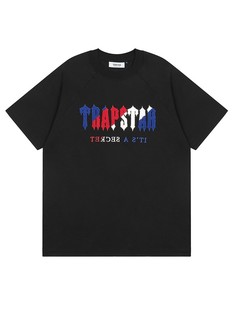 American Trendy Brand Trapstar Short-Sleeved Men's Ins Street Summer Loose Casual Towel Embroidered T-Shirt Couple Tops