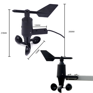 Yunong Ry-Fsx Integrated Wind Speed and Direction Sensor Three-Cup Outdoor Meteorological Anemometer Wind Direction Transmitter