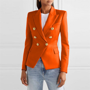 Spring and Autumn Explosions Women's AliExpress Amazon Autumn and Winter New Solid Color Fashion Casual Suit Short Jacket Women