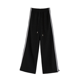 American Sports Pants Women's 2024 New Spring and Autumn High Waist Dosing Straight Leg Wide Leg Pants Thin Casual Loose Sweatpants