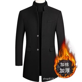 2024 Европейская и Американская внешняя торговля AliExpress осеннее и зимнее мужское шерстяное пальто обычная ветровка мужское пальто 2811 партий