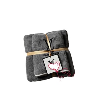 in stock wholesale cross-border foreign trade tide brand coral fleece quick-drying absorbent towel bath towel 2-piece set of big-name micro-business gifts