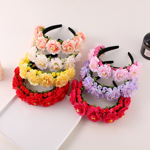 Bridal Wedding Dress Photo Wreath Headwear Korean ins Style Holiday Travel Simulation Flower Mori Style Hair Band Wholesale