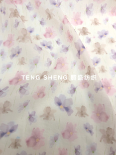 Eugen crepe yarn base material pastoral fresh fabric printing can develop flower Digital Factory Direct printing