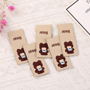 New Khaki Bear Underwear Scarf Label Jewelry Cloth Label Trademark Weaving Marks Clothing Clothing Cloth Stickers Accessories