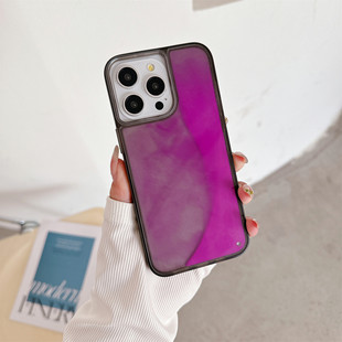 Применимо iPhone15ProMax чехол для телефона светящийся песок яблоко 14 мягкий край жесткая задняя панель высокого качества защитный чехол