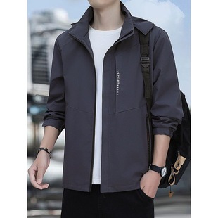 2023 New Arrival Mountaineering Hooded Jacket Men's Loose Fashionable Casual Jacket Men's All-match Windproof Jacket Windbreaker