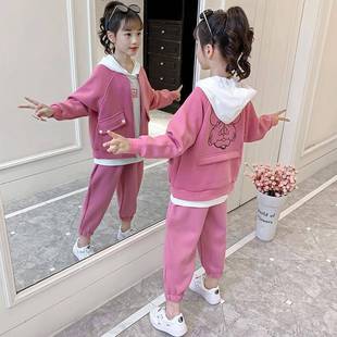 Girls' Spring Suit Girls' Autumn Suit 2024 New Arrival Korean Style Western Style Middle and Big Kids Girls Cyber Celebrant Spring and Autumn Suit