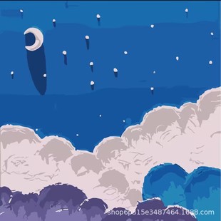 Digital oil painting diy coloring flower cartoon landscape oil painting healing line filling painting coloring toys wholesale