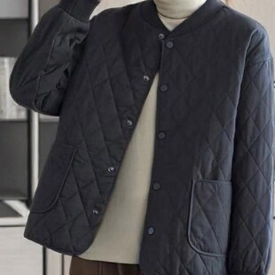 Lingge Lightweight Cotton-padded Jacket Women's Cotton-padded Jacket Loose plus size Casual Middle-aged Mother Warm All-match Autumn and Winter Cotton-padded Jacket