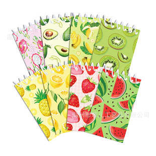 XQ071 Fruit Coil Watermelon Pineapple Decoration Journal Student Vertical Portable Tearable Loose-leaf
