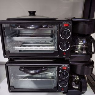 Export multifunctional foreign trade household bread machine three-in-one breakfast machine small electric oven automatic toaster