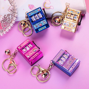 Creative Mini Turnaround Machine Fruit Machine Laba Lottery Machine Cartoon Shanlio Keychain Simulation Model Toy