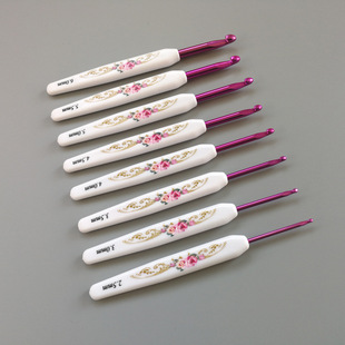sweater needle knitting tool ABS plastic handle printing aluminum crochet set of 16 fine to coarse set