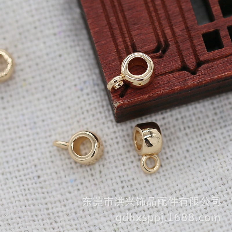 DIY Jewelry Copper 24K Gold-Plated Color-Preserving 3*5mm Through-Hole Pendant Jewelry Bracelet Necklace B1949