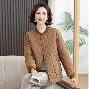 Middle-aged and Elderly Mother's Cotton-padded Coat Ankola Red New Style Cotton-padded Coat Women's Lightweight Warm-keeping Old Lady's Western Style Small Cotton-padded Coat
