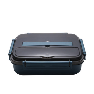Office worker separated plastic lunch box simple lunch box student multi-grid with bracket dining plate canteen lunch box suit