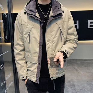 Spring and Autumn 2023 New Style Jacket Men's Trendy Brand Hooded Jacket Men's Upper Clothes Casual Overalls Men's Jacket
