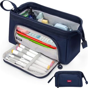 Cross-border Student Stationery Pencil Bag Large Capacity Oxford Cloth Window Stationery Box High-value Multi-functional Creative Pencil Bag