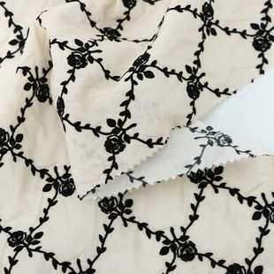 Spot Polyester Flocking Digital Rose Thorn Printed Crepe Spring and Summer Women's Top Dress Casual Fabric