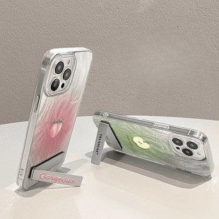 Cartoon Cute Fruit iphone16 Apple Phone Case with Stand 15Plus Simple 14promax
