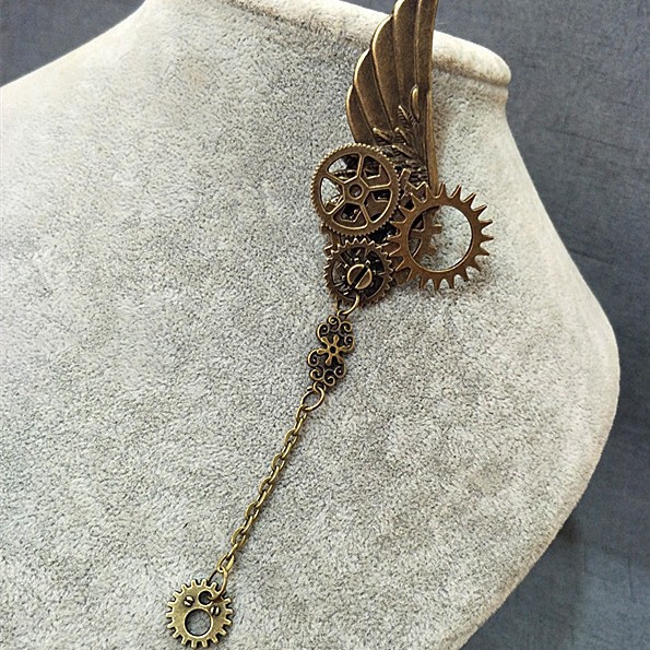 Daifa retro mechanical gear brooch * steam punk style lolita | Gay | Gentleman wings chest ornaments