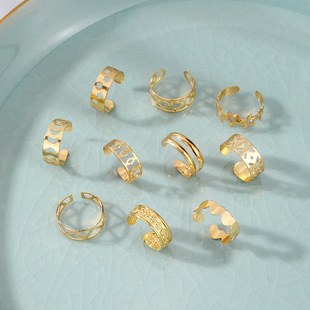 Europe and the United States cross-border beach foot ring star moon 10 piece set open foot ring personality geometric foot accessories wholesale