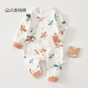 Baby Clothes Autumn and Winter Newborn Baby Clothes Anyang 0-6 Baby and Infant Guofeng Class A Pure Cotton Climbing Suit