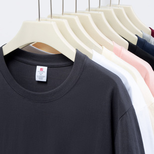 Japanese 220g cotton short sleeve T-shirt women's shoulder round neck white T-shirt solid color half sleeve wholesale bottoming clothes men