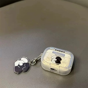 Применяет Airpods1/2/3 поколения Pro2 корпус наушников Apple милый черный щенок