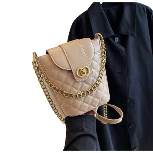 This year's popular contrast color small bag women's 2025 new fashion all-match chain messenger bag super fire shoulder bucket bag