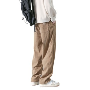 Corduroy Pants Men's Spring and Autumn Fashion Brand plus size Straight Retro All-match American Style Loose Wide Leg Casual Pants
