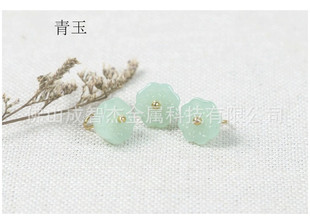 Cheongsam Hanfu Chinese Tang Suit Zen Coloured Glass Lotus Pumpkin Flower Series Button Hairpin Diy Jewelry Buckle