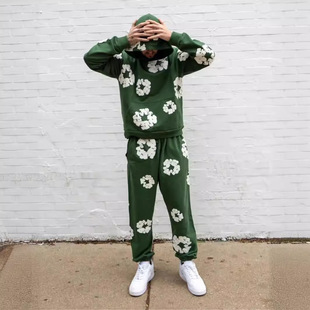 LAZAD AliExpress Amazon Supply E-commerce Trendy Brand Foam Printing Loose Sweat Y2K Hip Hop Street Wear for Men