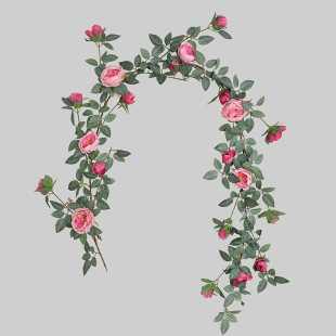Artificial Flower Vine wedding flower wall making 1.8 M Austin rose vine home live studio background wall decoration