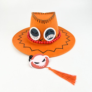 One Piece King of Fire Boxing Ace Hat Men's Trend Western Cowboy Hat Animation Peripheral cosplay Jazz Hat Wholesale
