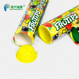 Manufacturers supply round fruit juice soft candy paper tube full paper cover insert chocolate bean paper tube printable logo
